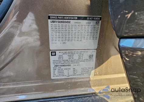 2019 Buick Envision Preferred z USA, uszkodzony, nr VIN LRBFX1SA8KD094592